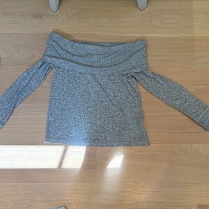 Lumiere Gray Off-Shoulder Blouse